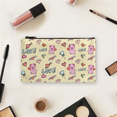 Pig Animal Love Romance Seamless Texture Pattern Cosmetic Bag (small) by pakminggu