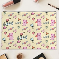 Pig Animal Love Romance Seamless Texture Pattern Cosmetic Bag (xxl) by pakminggu