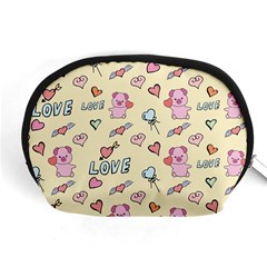 Pig Animal Love Romance Seamless Texture Pattern Accessory Pouch (medium) by pakminggu