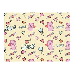 Pig Animal Love Romance Seamless Texture Pattern Two Sides Premium Plush Fleece Blanket (mini) by pakminggu