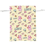 Pig Animal Love Romance Seamless Texture Pattern Lightweight Drawstring Pouch (XL) Front