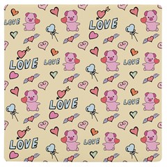 Pig Animal Love Romance Seamless Texture Pattern Uv Print Square Tile Coaster  by pakminggu