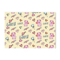 Pig Animal Love Romance Seamless Texture Pattern Crystal Sticker (a4) by pakminggu