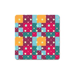 Background Pattern Texture Design Dots Wallpaper Square Magnet by pakminggu