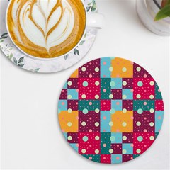 Background Pattern Texture Design Dots Wallpaper Uv Print Round Tile Coaster by pakminggu