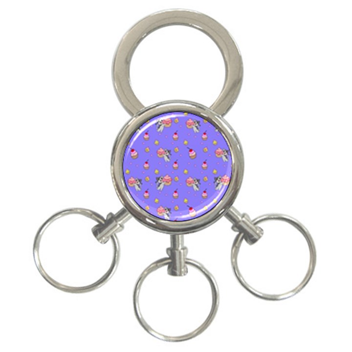 Art Pattern Design Seamless Scrapbooking 3-Ring Key Chain