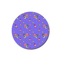 Art Pattern Design Seamless Scrapbooking Rubber Round Coaster (4 Pack) by pakminggu