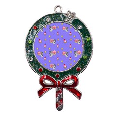 Art Pattern Design Seamless Scrapbooking Metal X mas Lollipop With Crystal Ornament