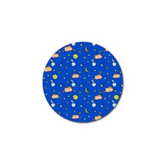 Cat Animals Sleep Stars Seamless Background Golf Ball Marker by pakminggu