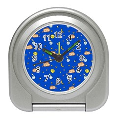 Cat Animals Sleep Stars Seamless Background Travel Alarm Clock by pakminggu