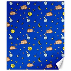 Cat Animals Sleep Stars Seamless Background Canvas 8  X 10  by pakminggu