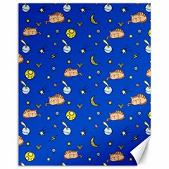 Cat Animals Sleep Stars Seamless Background Canvas 11  X 14  by pakminggu