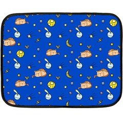 Cat Animals Sleep Stars Seamless Background Fleece Blanket (mini) by pakminggu