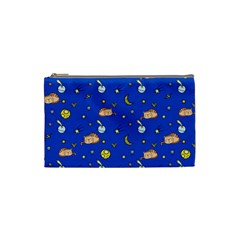 Cat Animals Sleep Stars Seamless Background Cosmetic Bag (small) by pakminggu