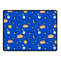 Cat Animals Sleep Stars Seamless Background Fleece Blanket (small) by pakminggu