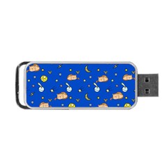 Cat Animals Sleep Stars Seamless Background Portable Usb Flash (one Side) by pakminggu