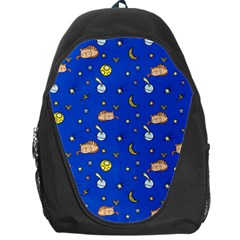 Cat Animals Sleep Stars Seamless Background Backpack Bag by pakminggu