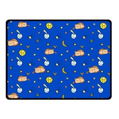 Cat Animals Sleep Stars Seamless Background Two Sides Fleece Blanket (small) by pakminggu