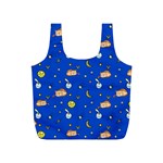 Cat Animals Sleep Stars Seamless Background Full Print Recycle Bag (S) Back