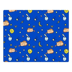 Cat Animals Sleep Stars Seamless Background Two Sides Premium Plush Fleece Blanket (large) by pakminggu