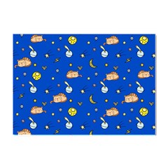 Cat Animals Sleep Stars Seamless Background Crystal Sticker (a4) by pakminggu