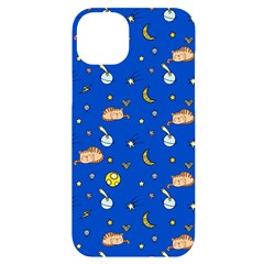 Cat Animals Sleep Stars Seamless Background Iphone 14 Plus Black Uv Print Case