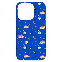 Cat Animals Sleep Stars Seamless Background Iphone 14 Pro Black Uv Print Case