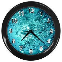 Nature Wallpaper Bubbles Water Bubbly Wall Clock (black) by pakminggu