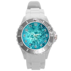 Nature Wallpaper Bubbles Water Bubbly Round Plastic Sport Watch (l) by pakminggu