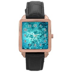 Nature Wallpaper Bubbles Water Bubbly Rose Gold Leather Watch  by pakminggu