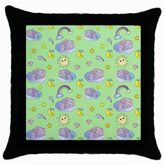 Elephant Sleeping Elephants Background Throw Pillow Case (black) by pakminggu