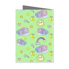 Elephant Sleeping Elephants Background Mini Greeting Cards (pkg Of 8) by pakminggu