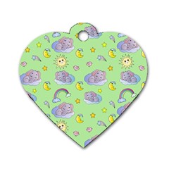 Elephant Sleeping Elephants Background Dog Tag Heart (two Sides) by pakminggu