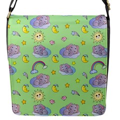 Elephant Sleeping Elephants Background Flap Closure Messenger Bag (s) by pakminggu