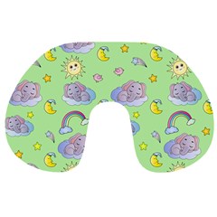 Elephant Sleeping Elephants Background Travel Neck Pillow by pakminggu