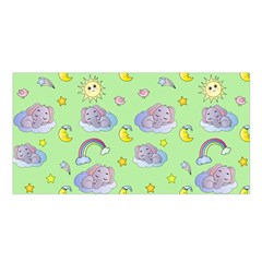 Elephant Sleeping Elephants Background Satin Shawl 45  X 80 