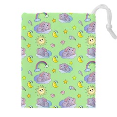 Elephant Sleeping Elephants Background Drawstring Pouch (4xl) by pakminggu