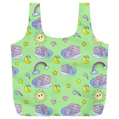 Elephant Sleeping Elephants Background Full Print Recycle Bag (xxl) by pakminggu