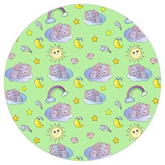 Elephant Sleeping Elephants Background Round Trivet