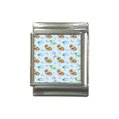 Pattern Giraffe Animal Seamless Scrapbooking Blue Italian Charm (13mm)