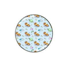 Pattern Giraffe Animal Seamless Scrapbooking Blue Hat Clip Ball Marker by pakminggu