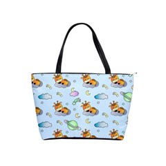 Pattern Giraffe Animal Seamless Scrapbooking Blue Classic Shoulder Handbag by pakminggu