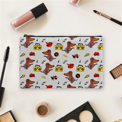 Background Pattern Texture Design Dog Music Cosmetic Bag (medium) by pakminggu