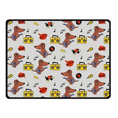 Background Pattern Texture Design Dog Music Two Sides Fleece Blanket (small) by pakminggu