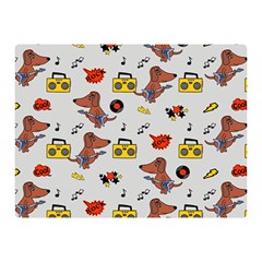 Background Pattern Texture Design Dog Music Two Sides Premium Plush Fleece Blanket (mini) by pakminggu