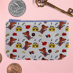 Background Pattern Texture Design Dog Music Large Coin Purse by pakminggu