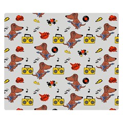 Background Pattern Texture Design Dog Music Premium Plush Fleece Blanket (small) by pakminggu