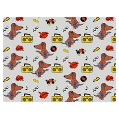 Background Pattern Texture Design Dog Music Two Sides Premium Plush Fleece Blanket (extra Small) by pakminggu