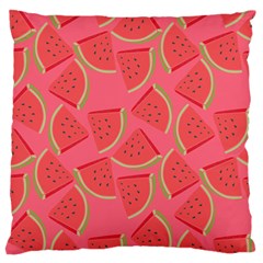 Watermelon Background Watermelon Wallpaper Large Premium Plush Fleece Cushion Case (one Side) by pakminggu