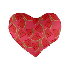 Watermelon Background Watermelon Wallpaper Standard 16  Premium Flano Heart Shape Cushions by pakminggu